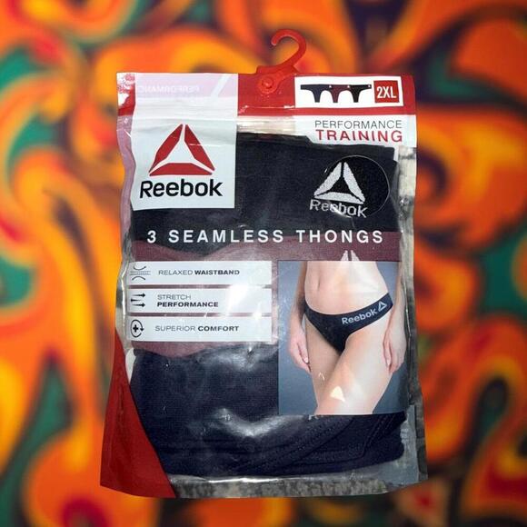 REEBOK THONGS Women 2XL Performance Training Underwear Panties New - Picture 1 of 3